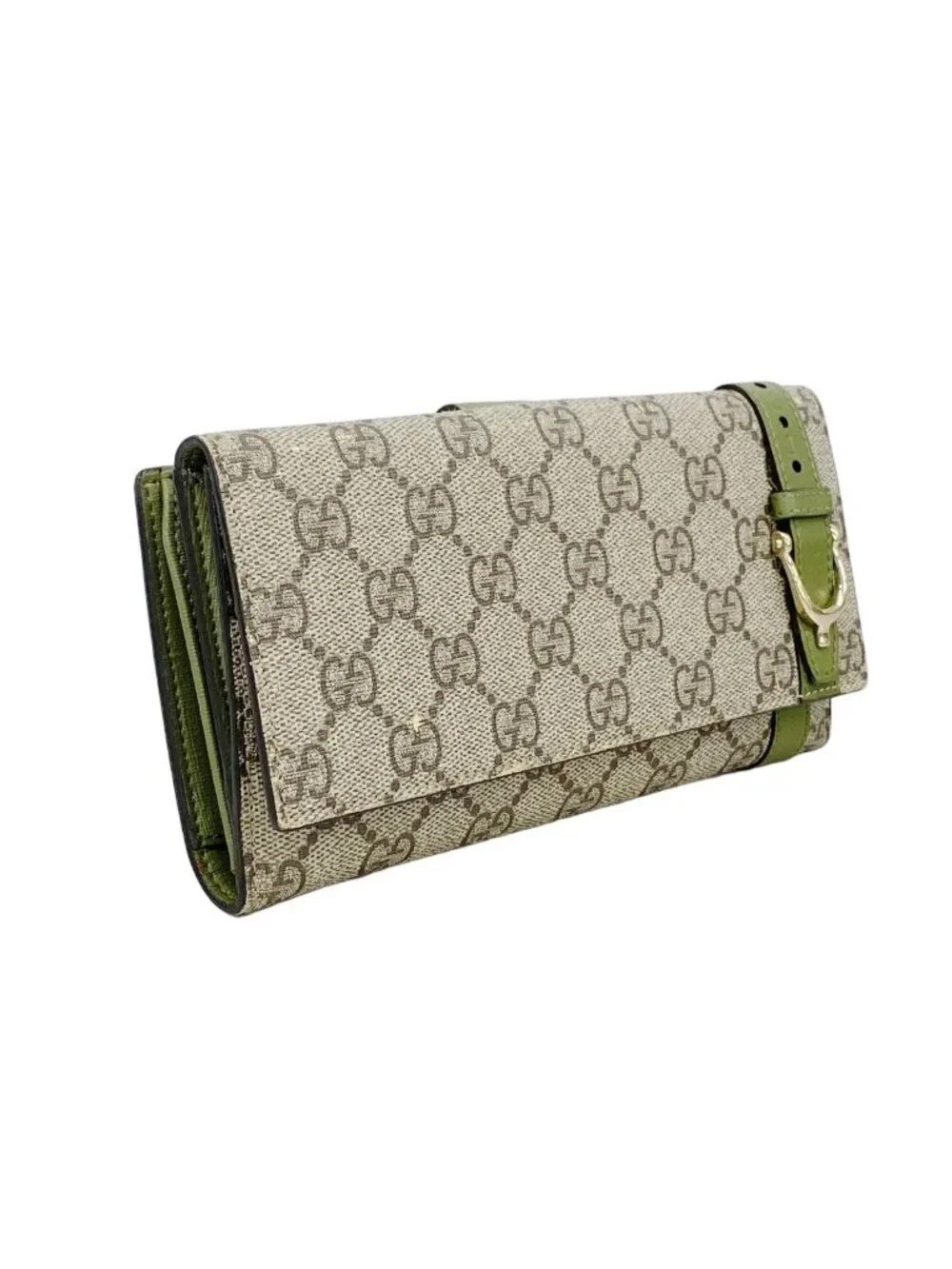 ★SOLD★ Gucci Wallet GG Supreme Brown Khaki Gold - Picture 2 of 9